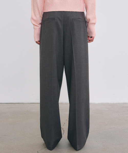 NICK&NICOLE(ニックアンドニコール)の「MINIMAL CLASSIC LOOSE FIT SLACKS_GRAY(スラックス・レディース・その他・LARGE/MEDIUM/SMALL)」の4枚目の写真