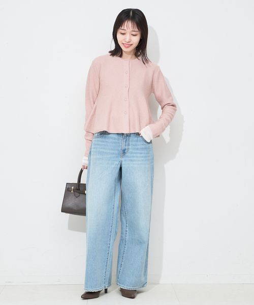 SLOBE IENA(スローブイエナ)の「ペプラムニットカーディガン(カーディガン/ボレロ・レディース・アイボリー/ピンク・FREE)」の21枚目の写真