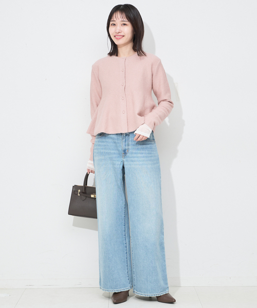 SLOBE IENA(スローブイエナ)の「ペプラムニットカーディガン(カーディガン/ボレロ・レディース・アイボリー/ピンク・FREE)」の20枚目の写真