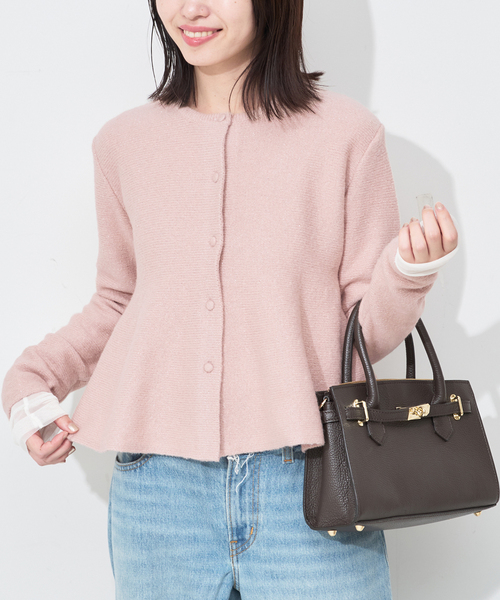 SLOBE IENA(スローブイエナ)の「ペプラムニットカーディガン(カーディガン/ボレロ・レディース・アイボリー/ピンク・FREE)」の16枚目の写真