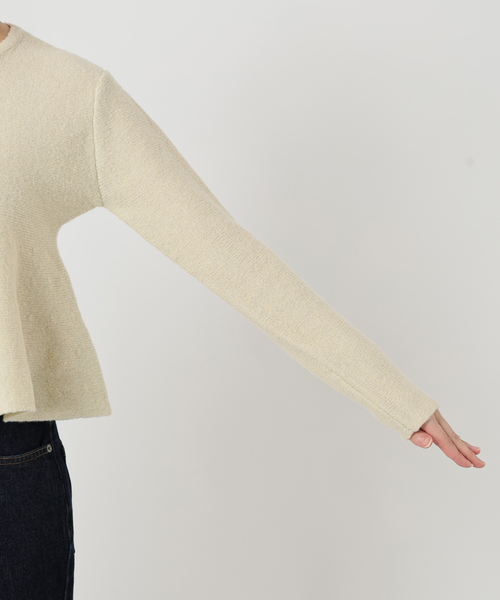 SLOBE IENA(スローブイエナ)の「ペプラムニットカーディガン(カーディガン/ボレロ・レディース・アイボリー/ピンク・FREE)」の9枚目の写真