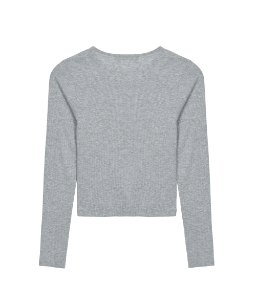 NICK&NICOLE(ニックアンドニコール)の「RIBBED SEMI CROP ROUND TOP_GRAY(Tシャツ/カットソー・レディース・その他・MEDIUM/LARGE)」の5枚目の写真