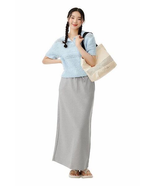 MUSINSA STANDARD WOMAN（ムシンサスタンダードウーマン）の「レディーススウェットマキシスカート[ミディアムグレー]（スカート・レディース・その他・SMALL/MEDIUM/LARGE/X-SMALL）」の7枚目の写真