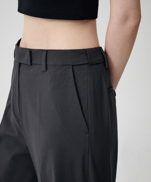 MUSINSA STANDARD WOMAN（ムシンサスタンダードウーマン）の「[クールタンダード] ウィメンズ ワイド ヒドゥンバンディング スラックス [グレー]（スラックス・レディース・その他・24/31/32/34/25/26/27/28/29/30）」の4枚目の写真