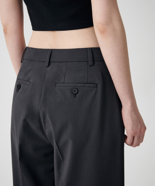 MUSINSA STANDARD WOMAN（ムシンサスタンダードウーマン）の「[クールタンダード] ウィメンズ ワイド ヒドゥンバンディング スラックス [グレー]（スラックス・レディース・その他・24/31/32/34/25/26/27/28/29/30）」の3枚目の写真