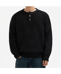 UNDEROFF（アンダーオフ）の「ヘンリーネックニットセーター黒（ニット/セーター）」