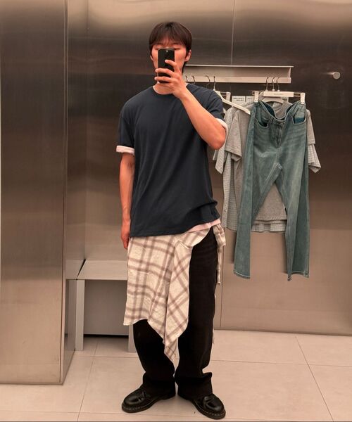 MUSINSA STANDARD（ムシンサスタンダード）の「[クールタンダード] リラックスフィットクルーネックTシャツ [デザートピンク]（Tシャツ/カットソー・メンズ・その他・XXX-LARGE/SMALL/MEDIUM/LARGE/X-LARGE/XX-LARGE）」の6枚目の写真