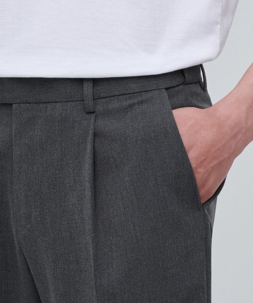 MUSINSA STANDARD（ムシンサスタンダード）の「軽量隠しバンディングハーフスラックス[ミディアムグレー]（スラックス・メンズ・その他・40/38/42/36/34/32/30/31/33/26/27/28/29）」の5枚目の写真
