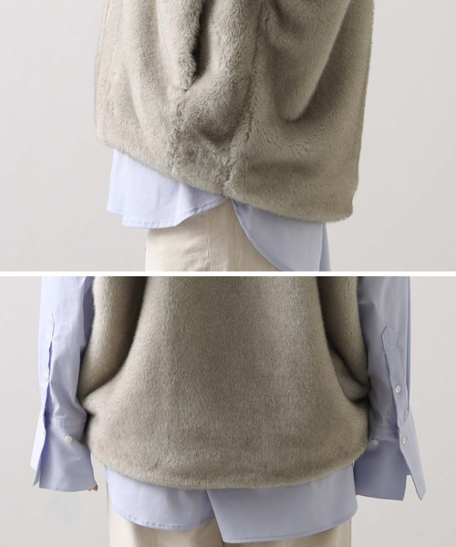 セール】エコファー襟付きベスト（その他アウター）｜Gready Brilliant