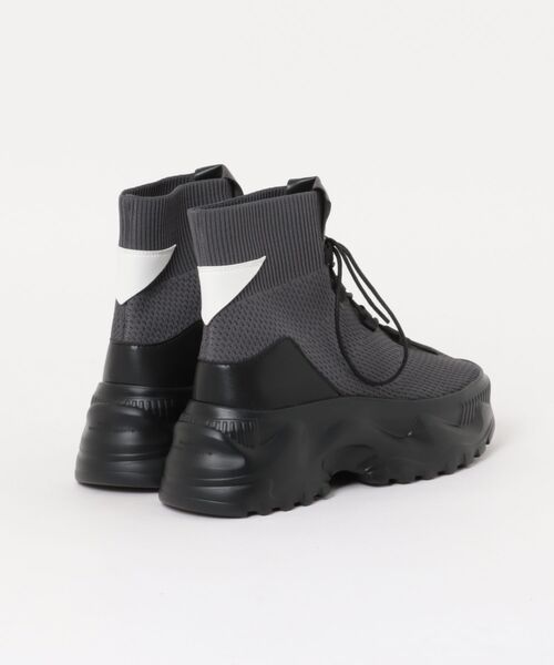 Scrap Book（スクラップブック）の「【MAISON MAVERICK PRESENTS】別注　Mesh-knit High-Top Chunky Boots（ブーツ・レディース・ブラック/グレー系その他・24/24.5）」の3枚目の写真