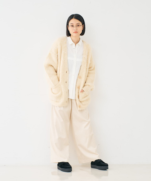 collex（コレックス）の「コーデュロイWタックワイドパンツ（その他パンツ・レディース・アイボリー/チャコールグレー・フリー）」の11枚目の写真