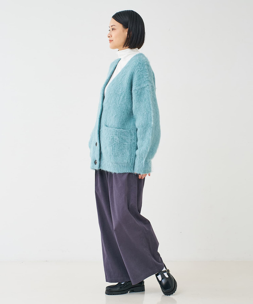 collex（コレックス）の「コーデュロイWタックワイドパンツ（その他パンツ・レディース・アイボリー/チャコールグレー・フリー）」の14枚目の写真