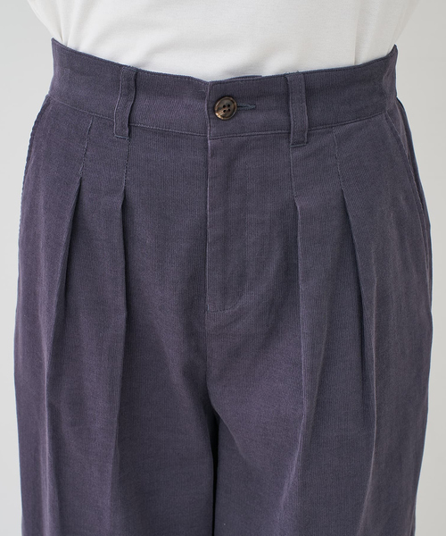 collex（コレックス）の「コーデュロイWタックワイドパンツ（その他パンツ・レディース・アイボリー/チャコールグレー・フリー）」の18枚目の写真