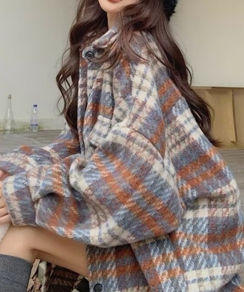 ゆるシルエットチェックシャツ