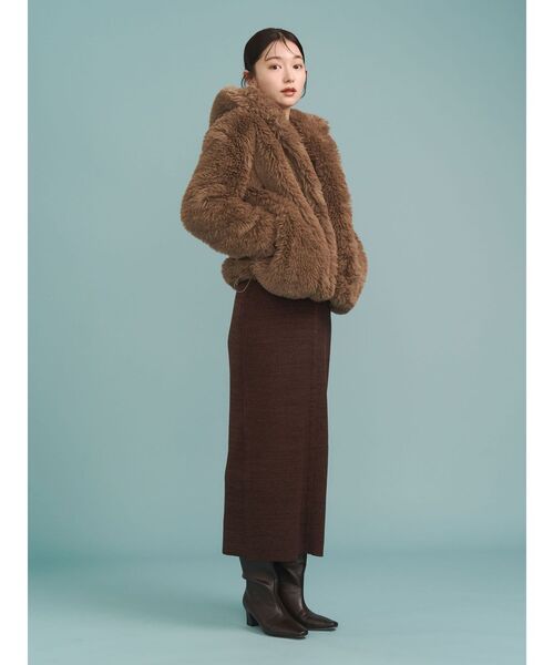 LAGUNAMOON（ラグナムーン）の「フェイクファーフーディコート（その他アウター・レディース・ライトグレー/モカ・FREE）」の12枚目の写真