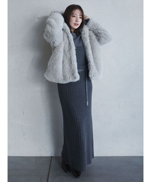 LAGUNAMOON（ラグナムーン）の「フェイクファーフーディコート（その他