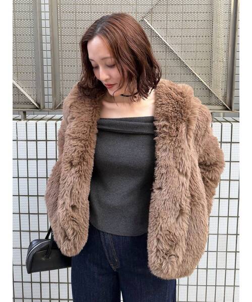 LAGUNAMOON（ラグナムーン）の「フェイクファーフーディコート（その他