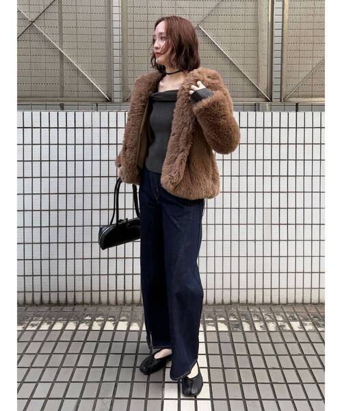 LAGUNAMOON（ラグナムーン）の「フェイクファーフーディコート（その他アウター・レディース・ライトグレー/モカ・FREE）」の21枚目の写真