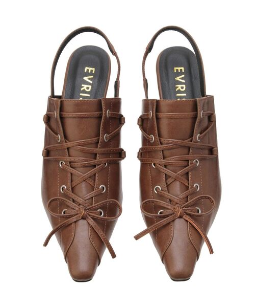 EVRIS（エヴリス）の「レースアップポインテッドヒール（サンダル・レディース・ブラック/ブラウン・SMALL/MEDIUM/LARGE）」の13枚目の写真