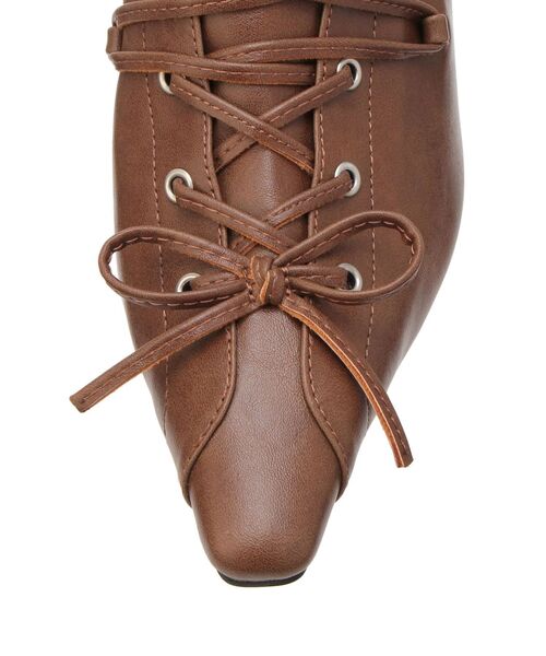 EVRIS（エヴリス）の「レースアップポインテッドヒール（サンダル・レディース・ブラック/ブラウン・SMALL/MEDIUM/LARGE）」の17枚目の写真