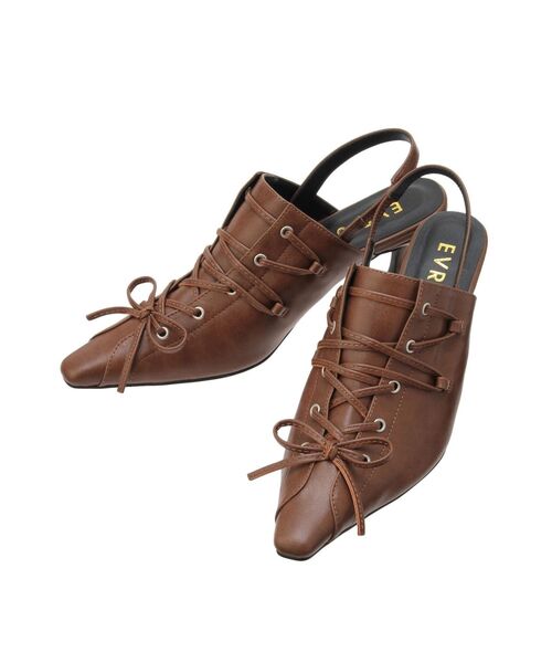 EVRIS（エヴリス）の「レースアップポインテッドヒール（サンダル・レディース・ブラック/ブラウン・SMALL/MEDIUM/LARGE）」の20枚目の写真
