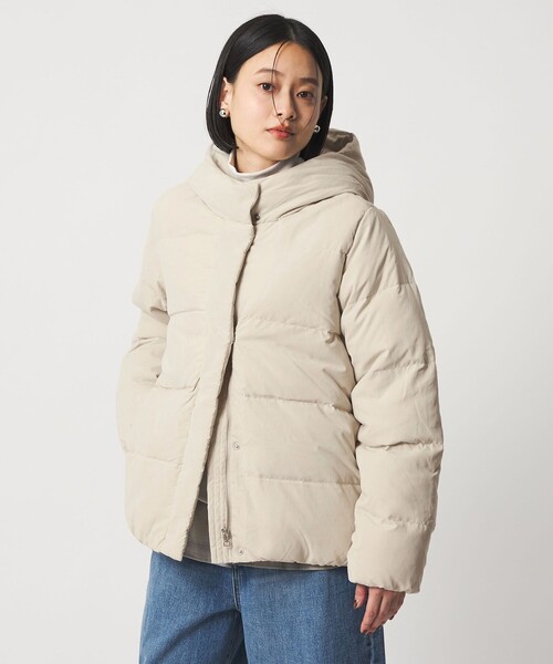 ユナイテッドアローズ　 オフホワイト　ダウンコート L　　ファーフード付き　白 ユナイテッドアローズ オフホワイト ダウンコート L ファーフード付き