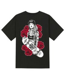 KTB0152 チカノガールズ スケートボード 半袖Tシャツ - ブラック