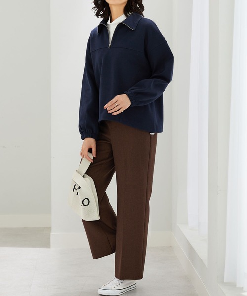 BELLUNA PLUS(ベルーナ)の「異素材使いハーフジッププルオーバー(Tシャツ/カットソー・レディース・ネイビー/イエロー系/アイボリー・X-LARGE/MEDIUM/LARGE)」の15枚目の写真