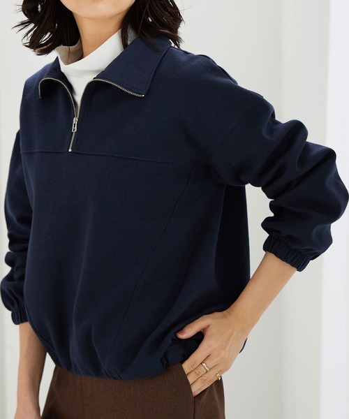 BELLUNA PLUS(ベルーナ)の「異素材使いハーフジッププルオーバー(Tシャツ/カットソー・レディース・ネイビー/イエロー系/アイボリー・X-LARGE/MEDIUM/LARGE)」の13枚目の写真