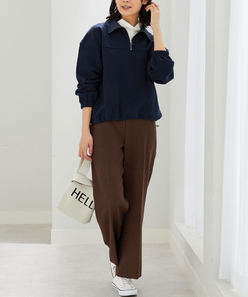 BELLUNA PLUS(ベルーナ)の「異素材使いハーフジッププルオーバー(Tシャツ/カットソー・レディース・ネイビー/イエロー系/アイボリー・X-LARGE/MEDIUM/LARGE)」の16枚目の写真