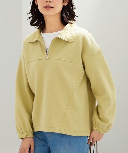 BELLUNA PLUS(ベルーナ)の「異素材使いハーフジッププルオーバー(Tシャツ/カットソー・レディース・ネイビー/イエロー系/アイボリー・X-LARGE/MEDIUM/LARGE)」の19枚目の写真