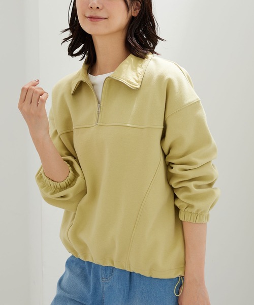 BELLUNA PLUS(ベルーナ)の「異素材使いハーフジッププルオーバー(Tシャツ/カットソー・レディース・ネイビー/イエロー系/アイボリー・X-LARGE/MEDIUM/LARGE)」の20枚目の写真