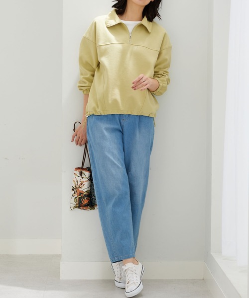 BELLUNA PLUS(ベルーナ)の「異素材使いハーフジッププルオーバー(Tシャツ/カットソー・レディース・ネイビー/イエロー系/アイボリー・X-LARGE/MEDIUM/LARGE)」の22枚目の写真