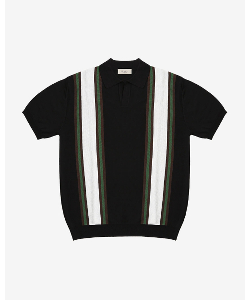Summer Blend Open Collar Knit (Black)