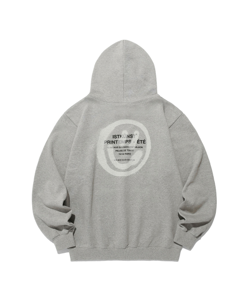ISTKUNST(イストクンスト)の「LOGO & SMILELY HOODIE GRAY (IK2CSMM400A)(パーカー・レディース・グレー・LARGE/MEDIUM/SMALL)」の2枚目の写真