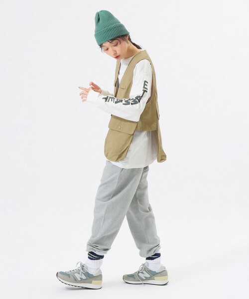 BEAMS BOY(ビームスボーイ)の「ナイロン フィッシング ベスト(ベスト・レディース・ベージュ/ネイビー・ONE SIZE)」の3枚目の写真