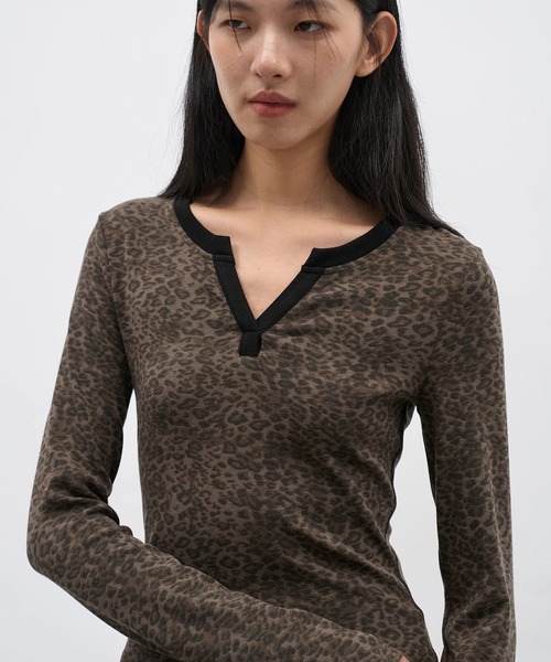 EIGHTHMONTH(エイスマンス)の「パイピングレオパードトップス EM25a142【EIGHTHMONTH】(Tシャツ/カットソー・レディース・レオパード・M/S)」の6枚目の写真