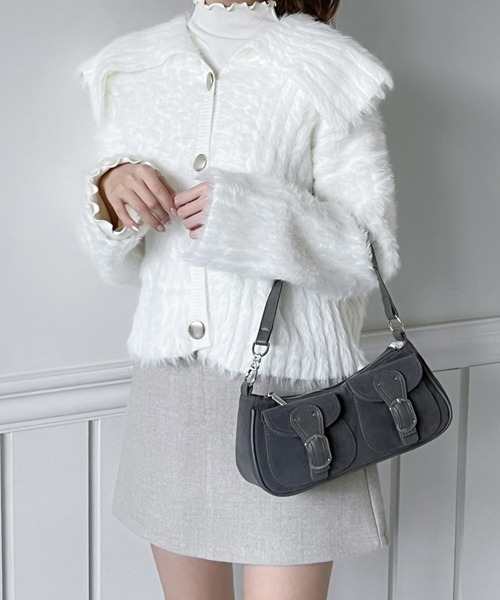 by muni:r（バイ ムニール）の「【2WAY・4色展開】クラシック スエード ショルダー & クロスバッグ（ショルダーバッグ・レディース・ブラック/ライトブラウン/グレー/ブラウン・FREE）」の3枚目の写真