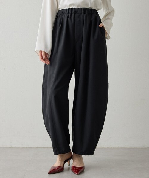 Drawing Numbers（ドローイング ナンバーズ）の「【Drawing Numbers】《セットアップ対応可》ウォッシャブルツイルカーブワイドパンツ（その他パンツ・レディース・ブラック/ネイビー・38）」の2枚目の写真