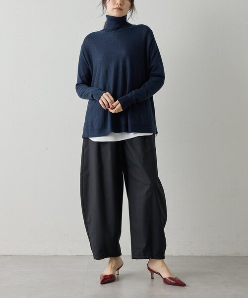 Drawing Numbers（ドローイング ナンバーズ）の「【Drawing Numbers】《セットアップ対応可》ウォッシャブルツイルカーブワイドパンツ（その他パンツ・レディース・ブラック/ネイビー・38）」の16枚目の写真
