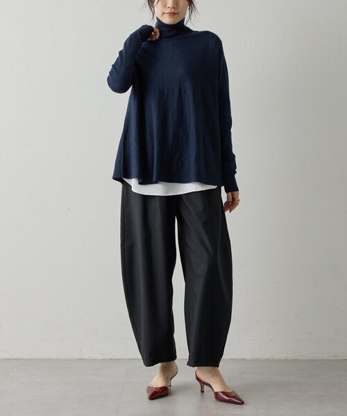 Drawing Numbers（ドローイング ナンバーズ）の「【Drawing Numbers】《セットアップ対応可》ウォッシャブルツイルカーブワイドパンツ（その他パンツ・レディース・ブラック/ネイビー・38）」の9枚目の写真