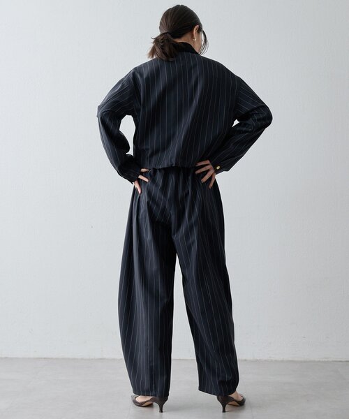 Drawing Numbers（ドローイング ナンバーズ）の「【Drawing Numbers】《セットアップ対応可》ウォッシャブルツイルカーブワイドパンツ（その他パンツ・レディース・ブラック/ネイビー・38）」の6枚目の写真