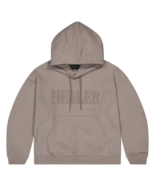 Healer Pigment Dyeing Hoodie (Dark Beige)