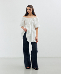 ROIROI（ロイロイ）の「パフスリーブミニワンピース-ホワイト（ワンピース）」