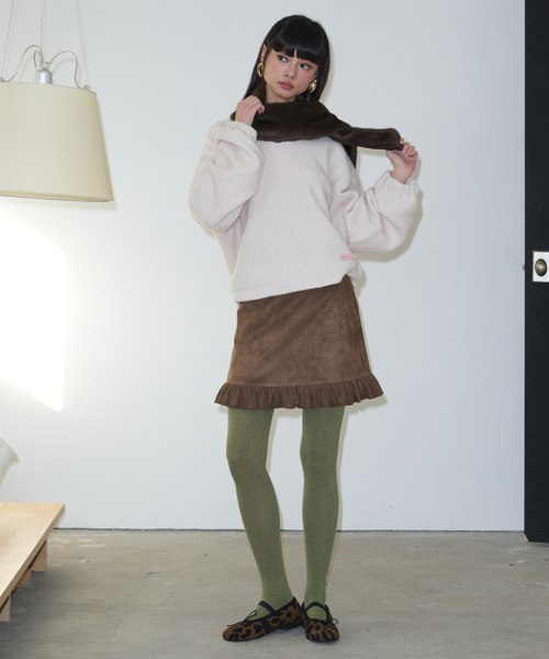 OPENING SUNSHINE(オープニングサンシャイン)の「Vネックブークルウール100%ルーズフィットTシャツ_アイボリー(Tシャツ/カットソー・レディース・アイボリー・FREE)」の7枚目の写真