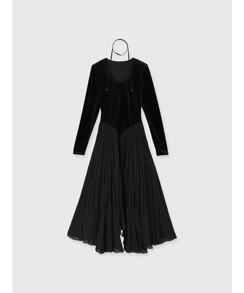 ベロアシフォンドッキングワンピース（ワンピース）｜anuans（ア