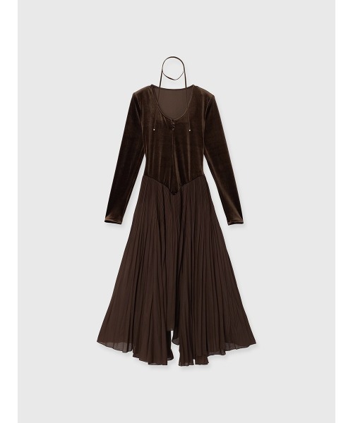 ベロアシフォンドッキングワンピース（ワンピース）｜anuans（ア