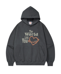 MIM the wardrobe（ミームザワードローブ）の「ラブプラネット フードパーカー_チャコール（パーカー）」