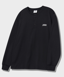 アーチドヘンリーネックロングスリーブTシャツ (JQ5TSU004BK)