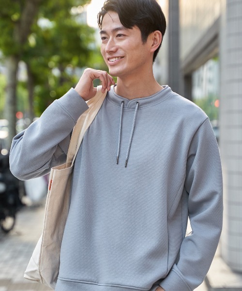 ikka(イッカ)の「GOKU楽リップルダンボールルーイカラー(Tシャツ/カットソー・メンズ・ベージュ/ネイビー/カーキ/サックスブルー・M/L/XL/S)」の4枚目の写真